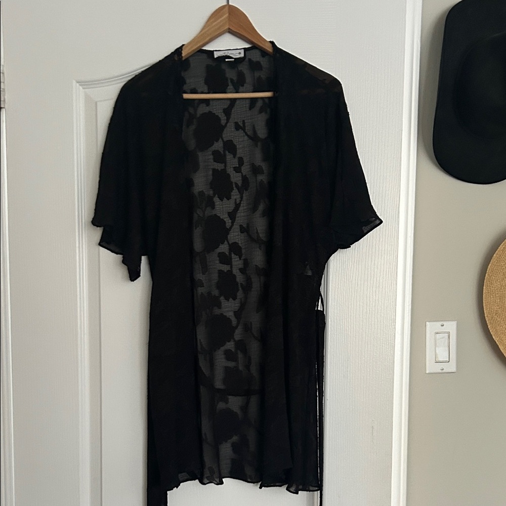 In Bloom Black Floral Robe